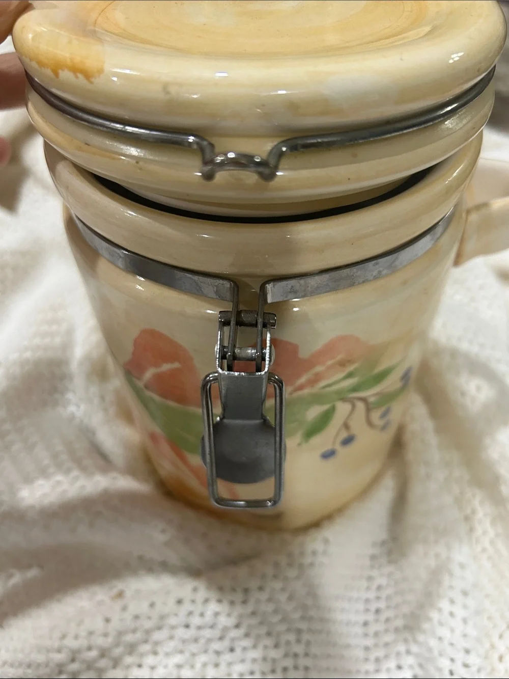 Homegoods Ceramic Airtight Storage Canister Grandmas Kitchen Memories in Autumn